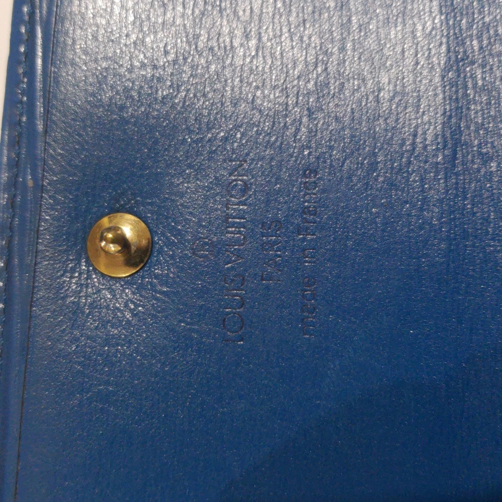 Vintage Louis Vuitton LV Trifold Luxury Wallet โ Royal Blue Epi Leather 4.25x4" - Picture 14 of 17
